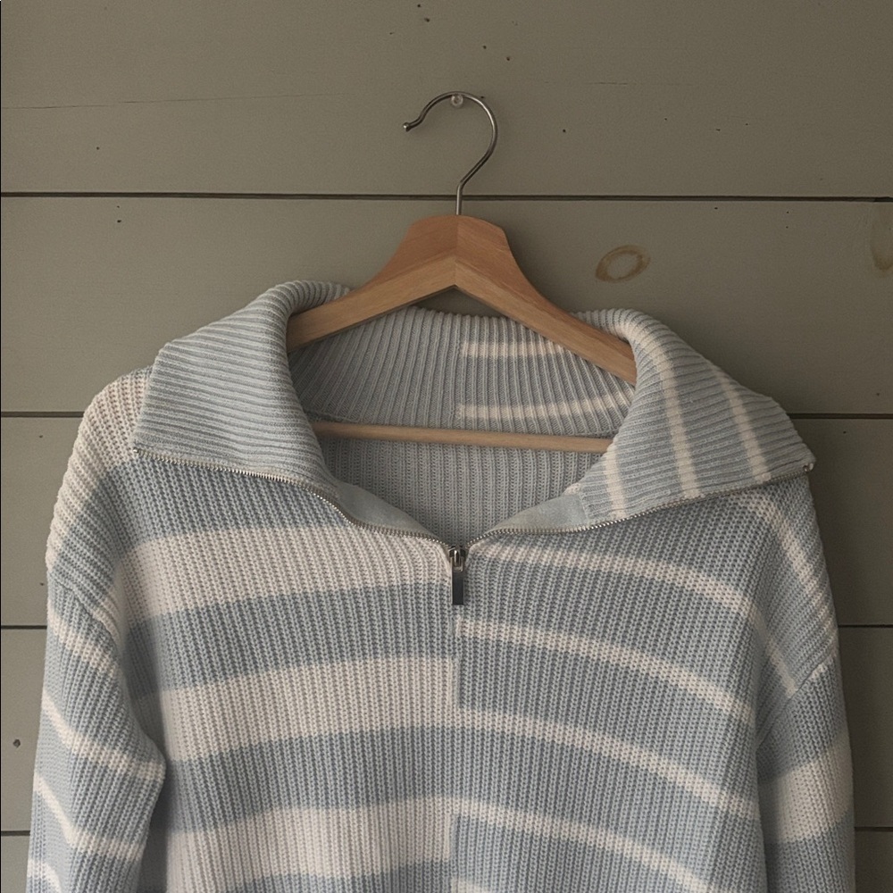 John + Jenn Striped Quarter-Zip Knit Sweater - Picture 4 of 7